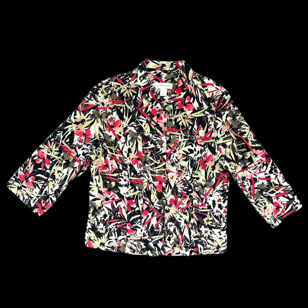 Christopher & Banks Floral Jacket Lightweight Bomber Multi Color
