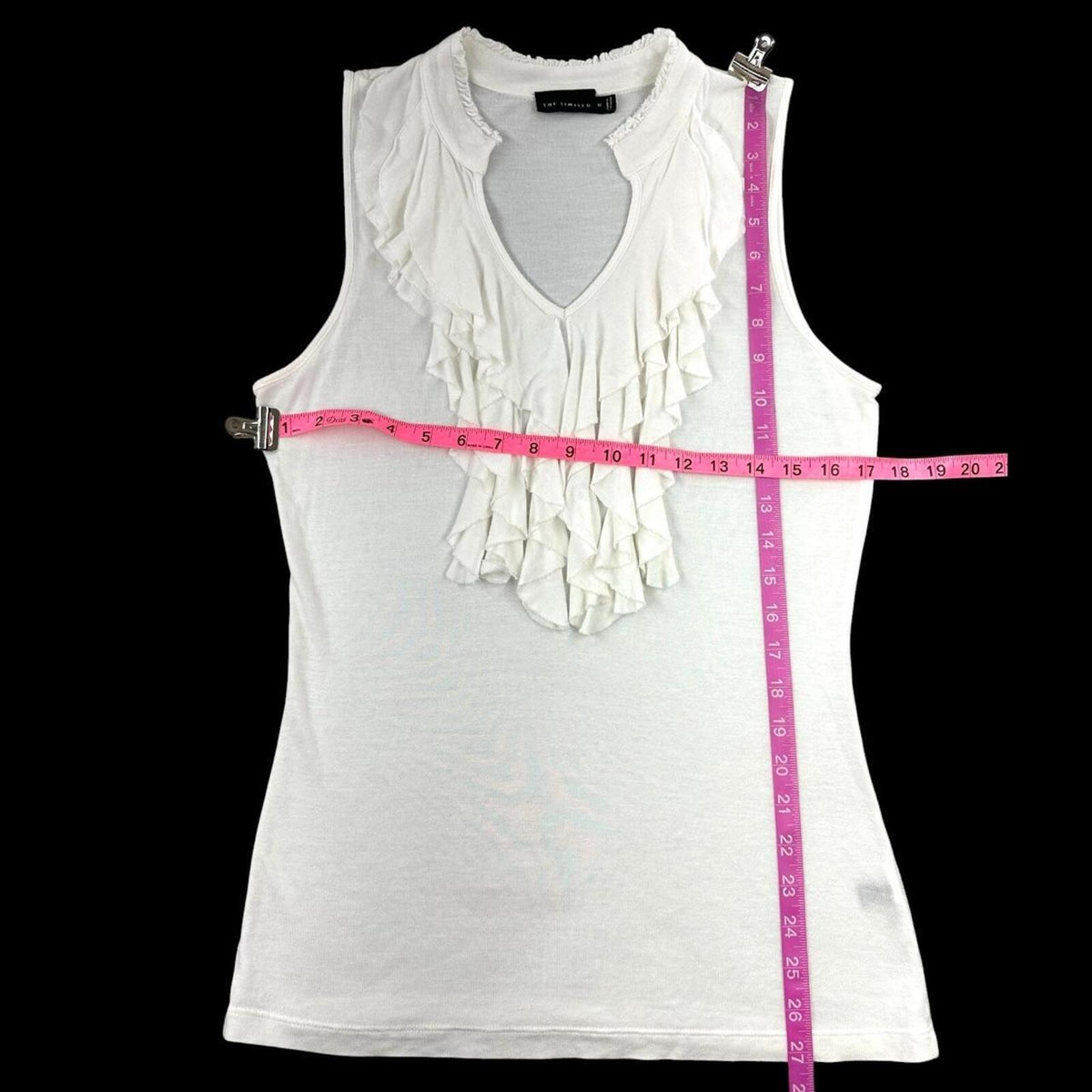 The Limited White Sleeveless Ruffle Blouse Y2K Office Siren Coquette Girl