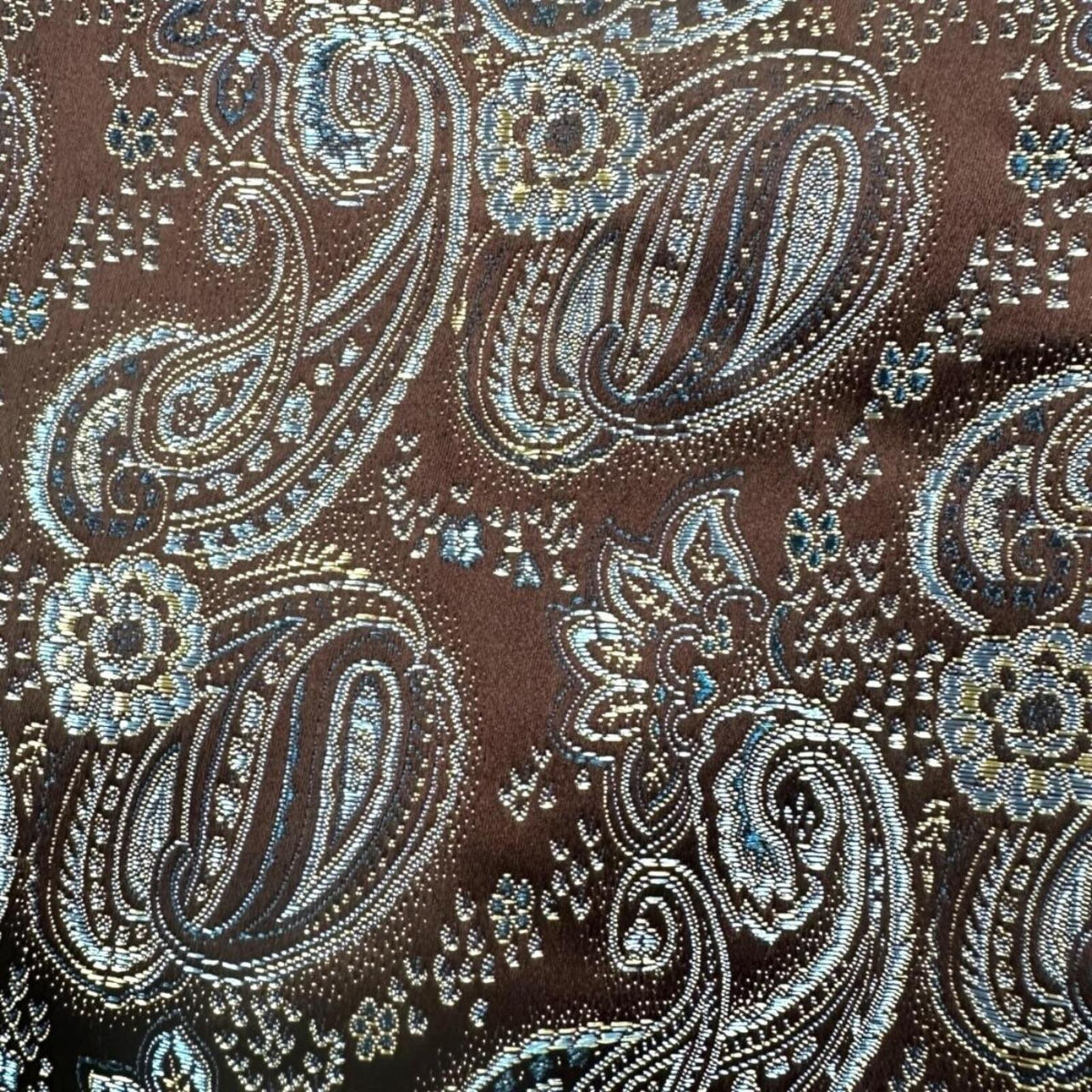 Vintage Paisley Jacket with Blue Velvet Collar Retro 60s 70s Mod Boho