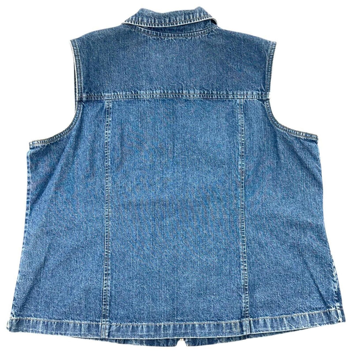 Christopher & Banks Vintage Y2K Cherry Embroidered Denim Vest Wash