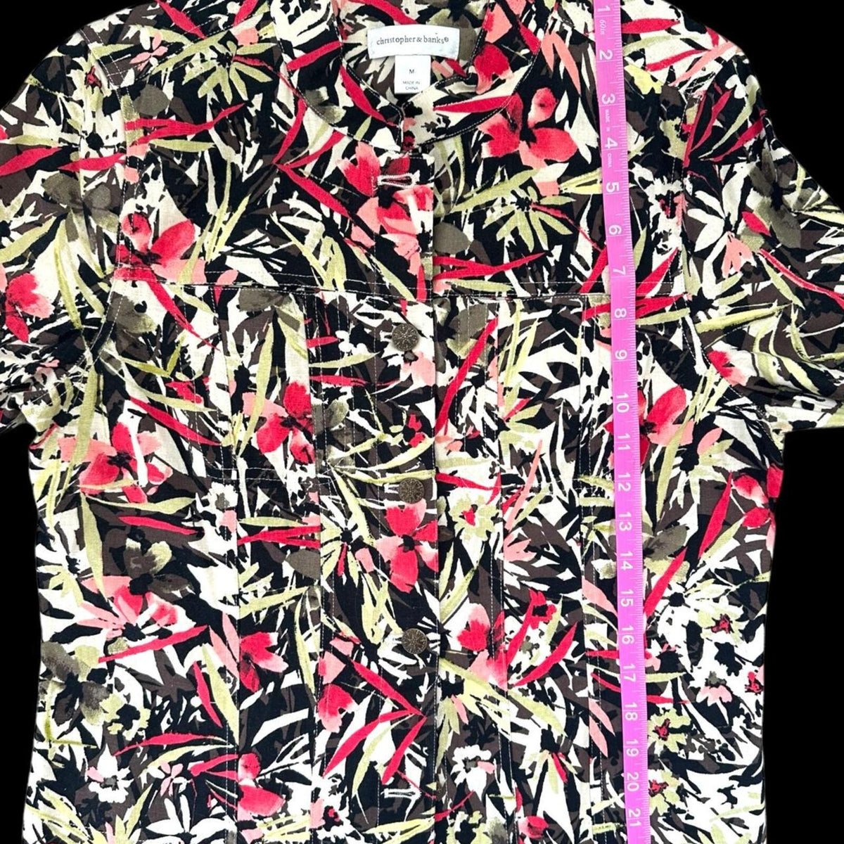Christopher & Banks Floral Jacket Lightweight Bomber Multi Color