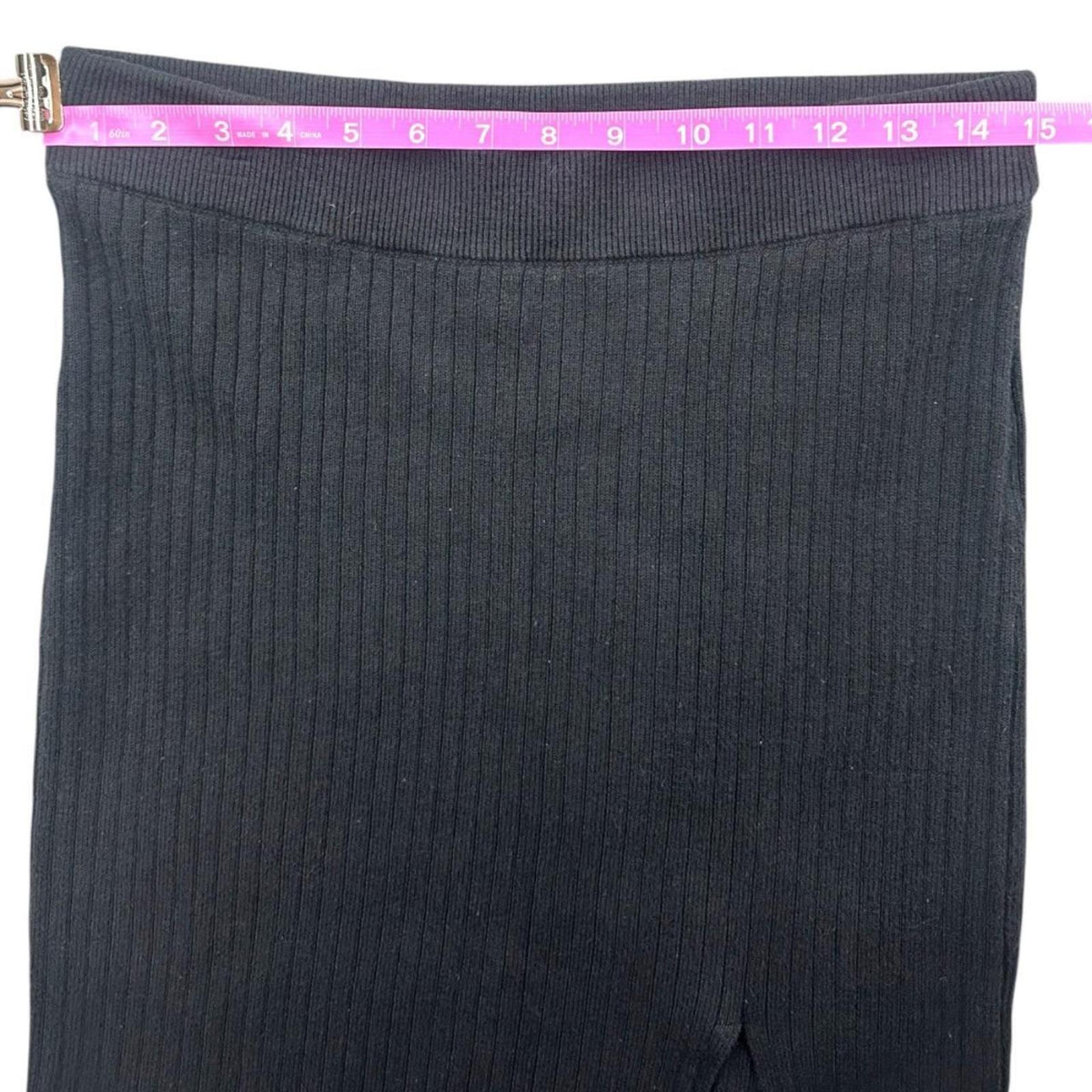 Abercrombie & Fitch Black Ribbed Knit Midi Skirt
