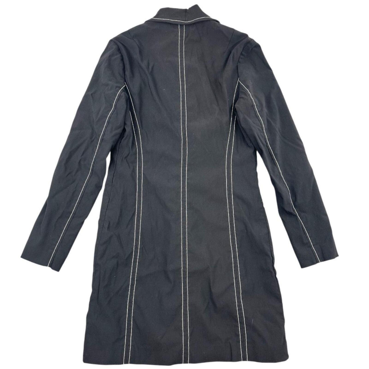 Poleci Black Longline Shirtdress with White Contrast Stitching Whimsigoth Preppy