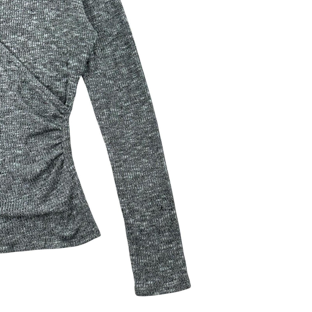 Rock & Republic Gray Marled Knit Faux Wrap Long Sleeve Top