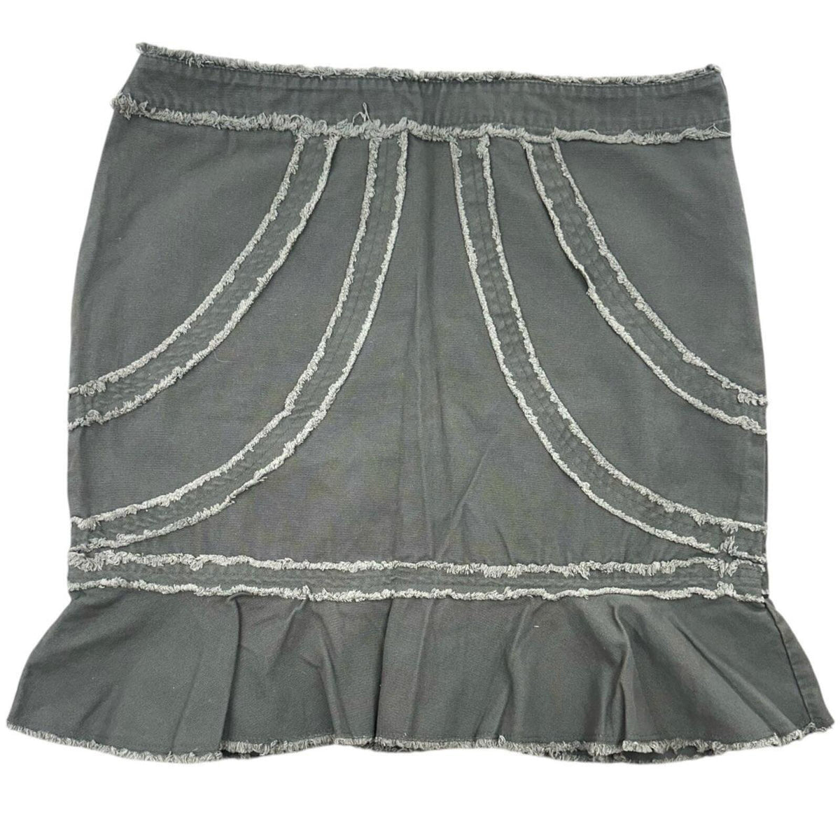 Xhilaration Vintage Y2K Grunge Mini Skirt in Charcoal Grey Denim Distressed