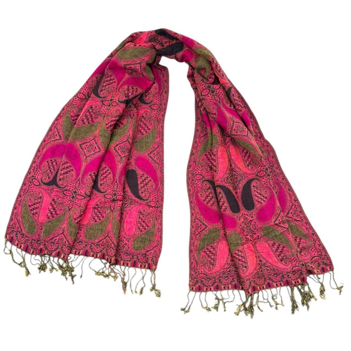 Pink & Green Pashmina Scarf