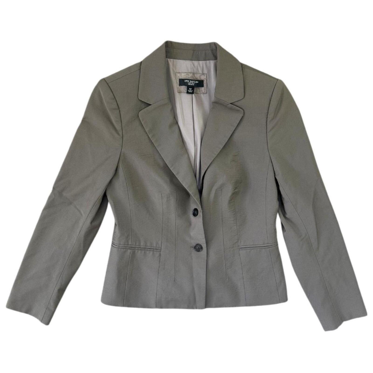 Ann Taylor Gray Blazer Jacket Classic Preppy Minimalist Workwear
