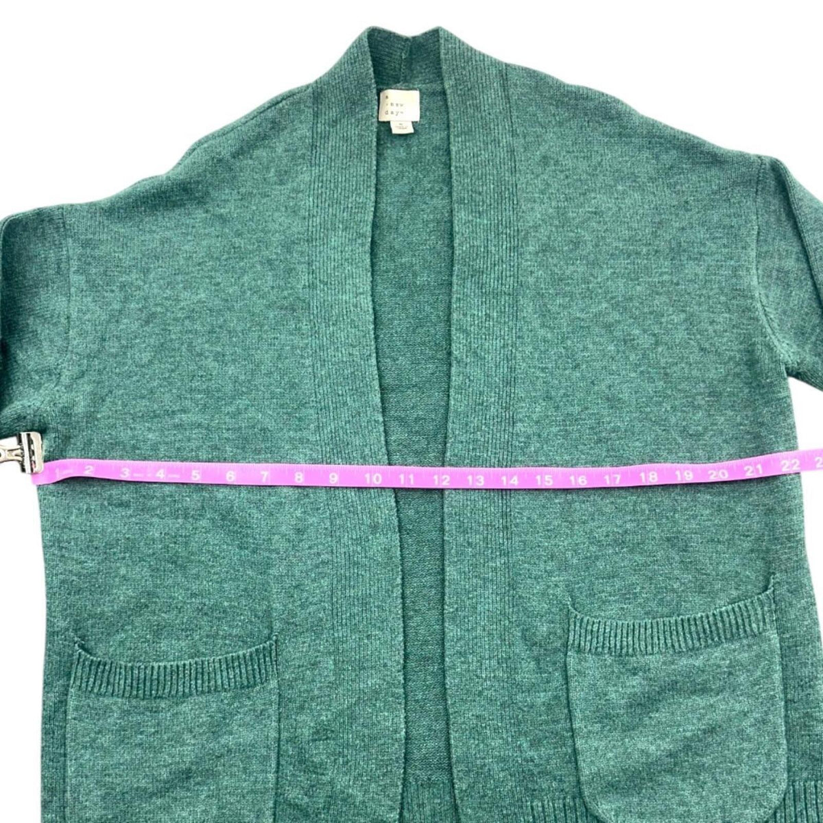 A New Day Green Open Front Boyfriend Cardigan with Pockets Bohemian