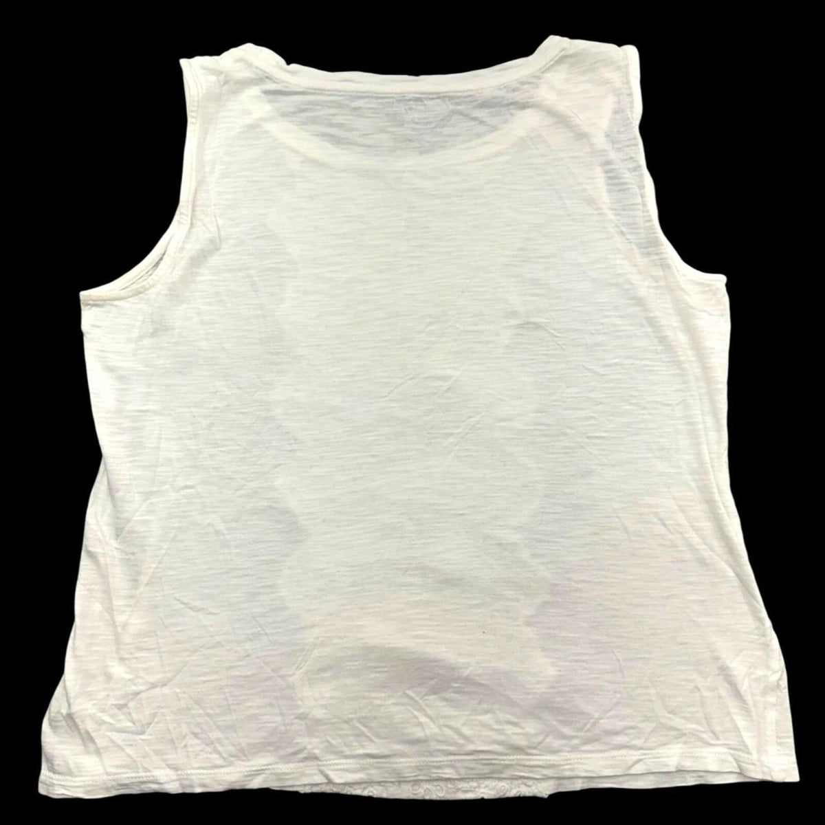 Talbots White Tank Top Large Bohemian Cottage Style Sleeveless