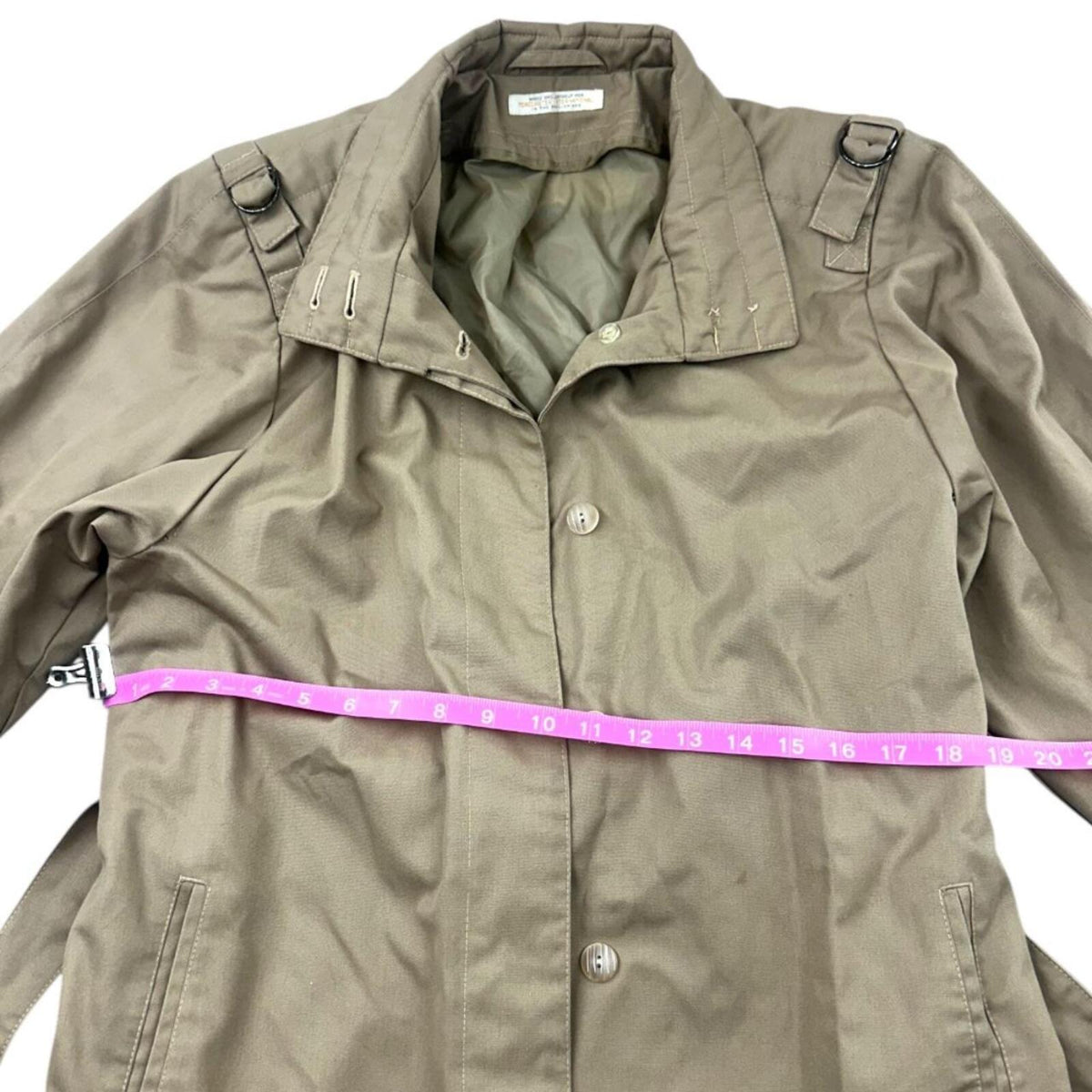 Vintage Forecaster International Khaki Trench Coat Classic 1970s 1980s Outerwear