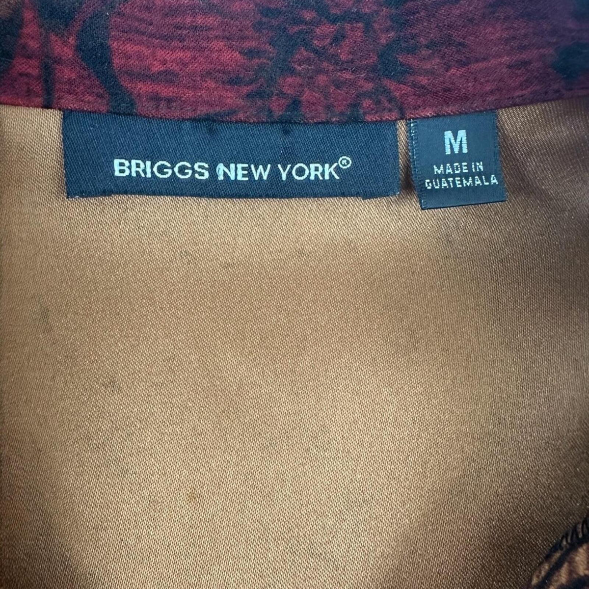 Vintage 90s Briggs New York Floral Tapestry Blazer Red Gold