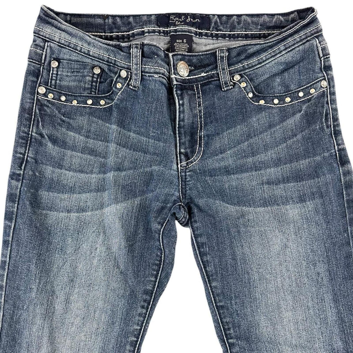 Earl Jean Y2K Bootcut Jeans Rhinestone Embellished Designer Denim Vintage Early