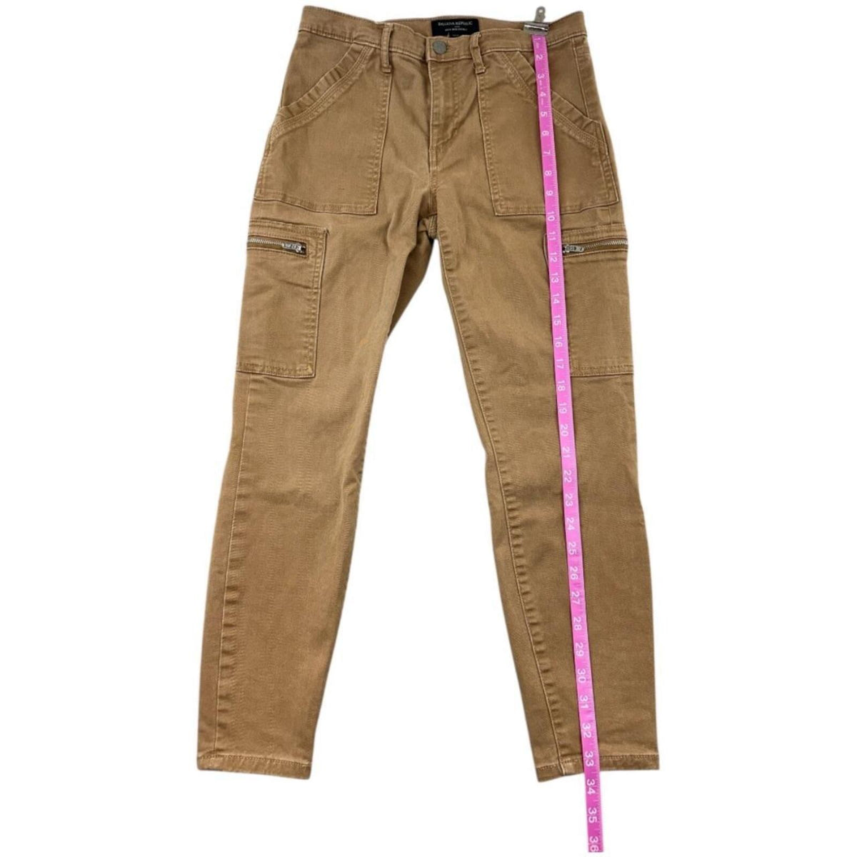 Banana Republic High Rise Skinny Cargo Pants in Tan Brown Y2K
