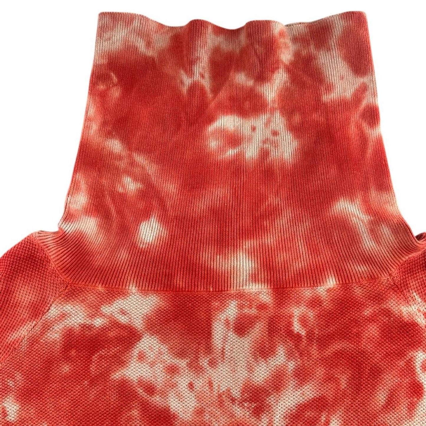 MINNE Tie Dye Cowl Neck Sweatshirt Red White Bohemian Casual Indie Style