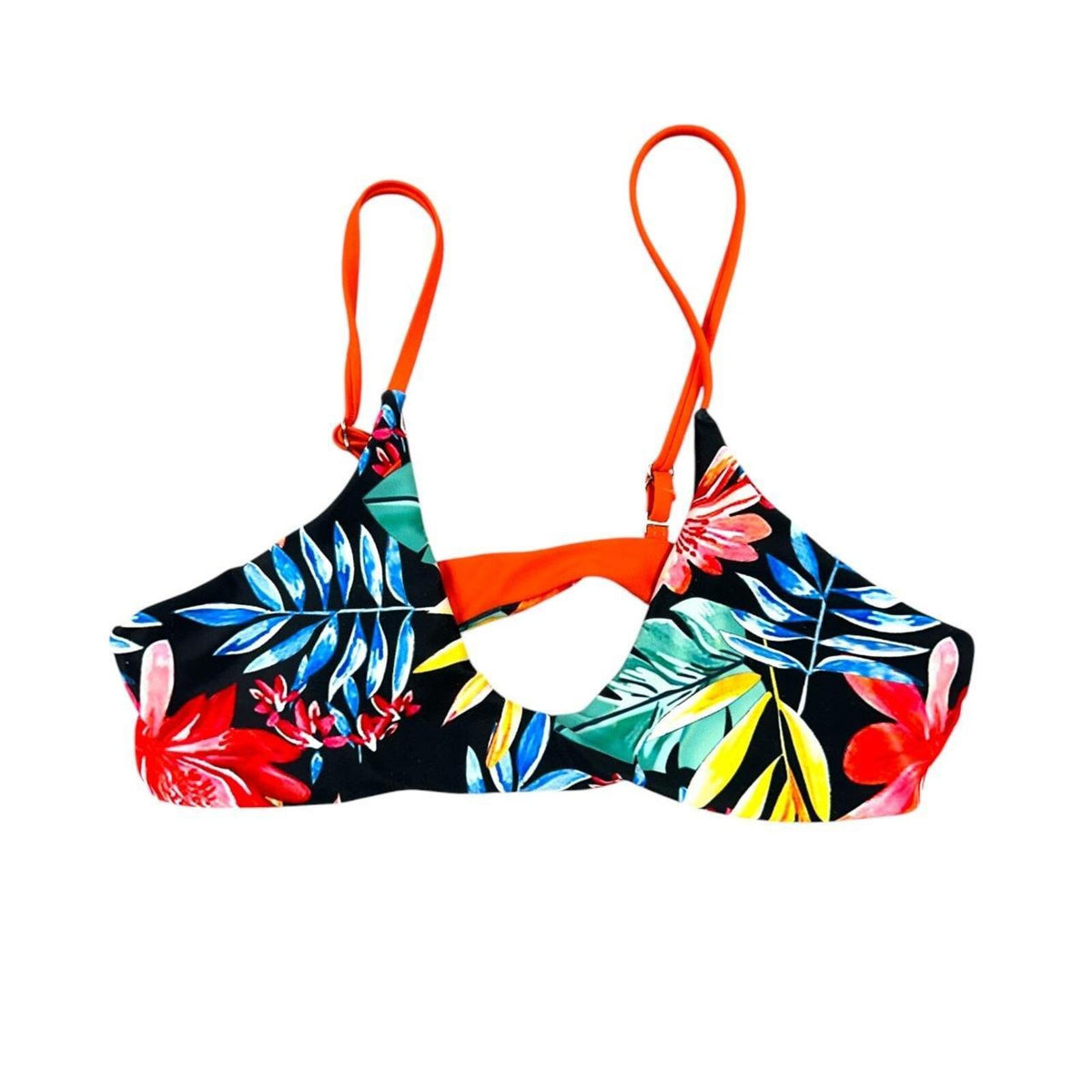 Tropical Floral Bikini Set with High Cut Brazilian Bottoms