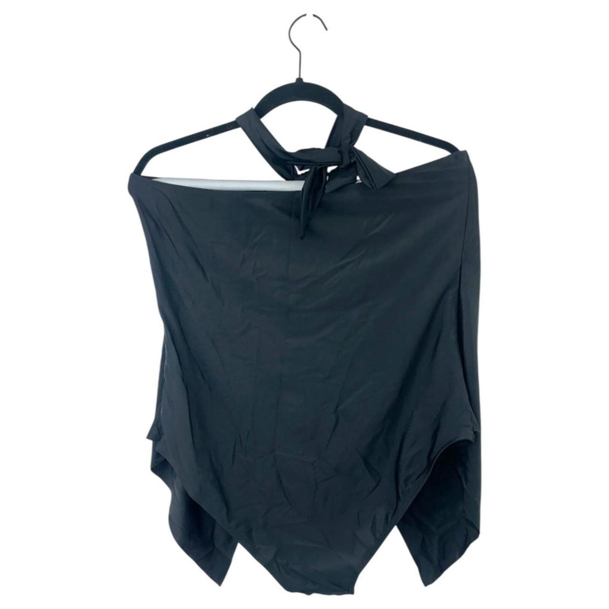 Black Halter One Piece Swimsuit Wrap Convertible Beachwear