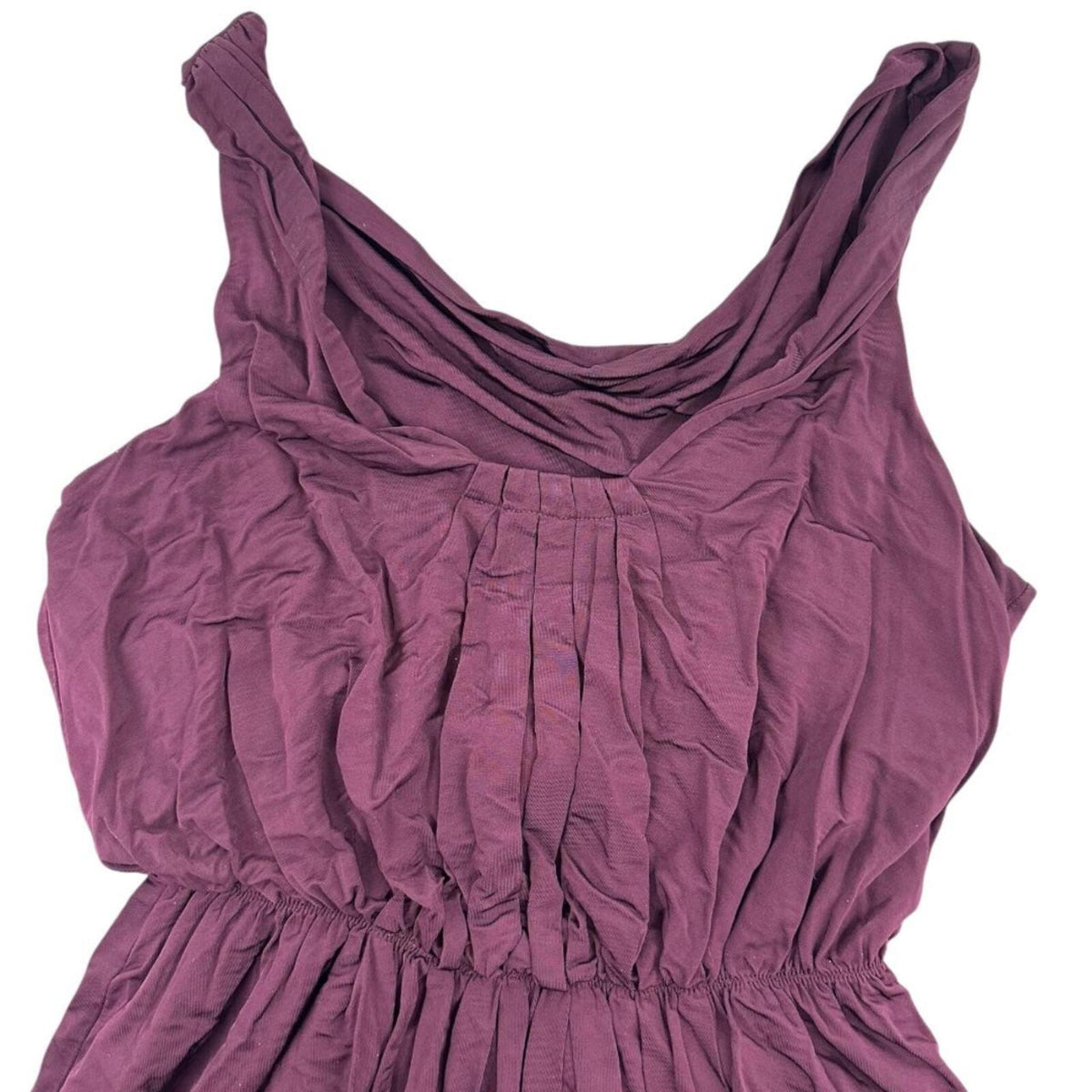 Anthropologie Deletta Grecian Sleeveless Top in Plum Elegant Pleated Peplum