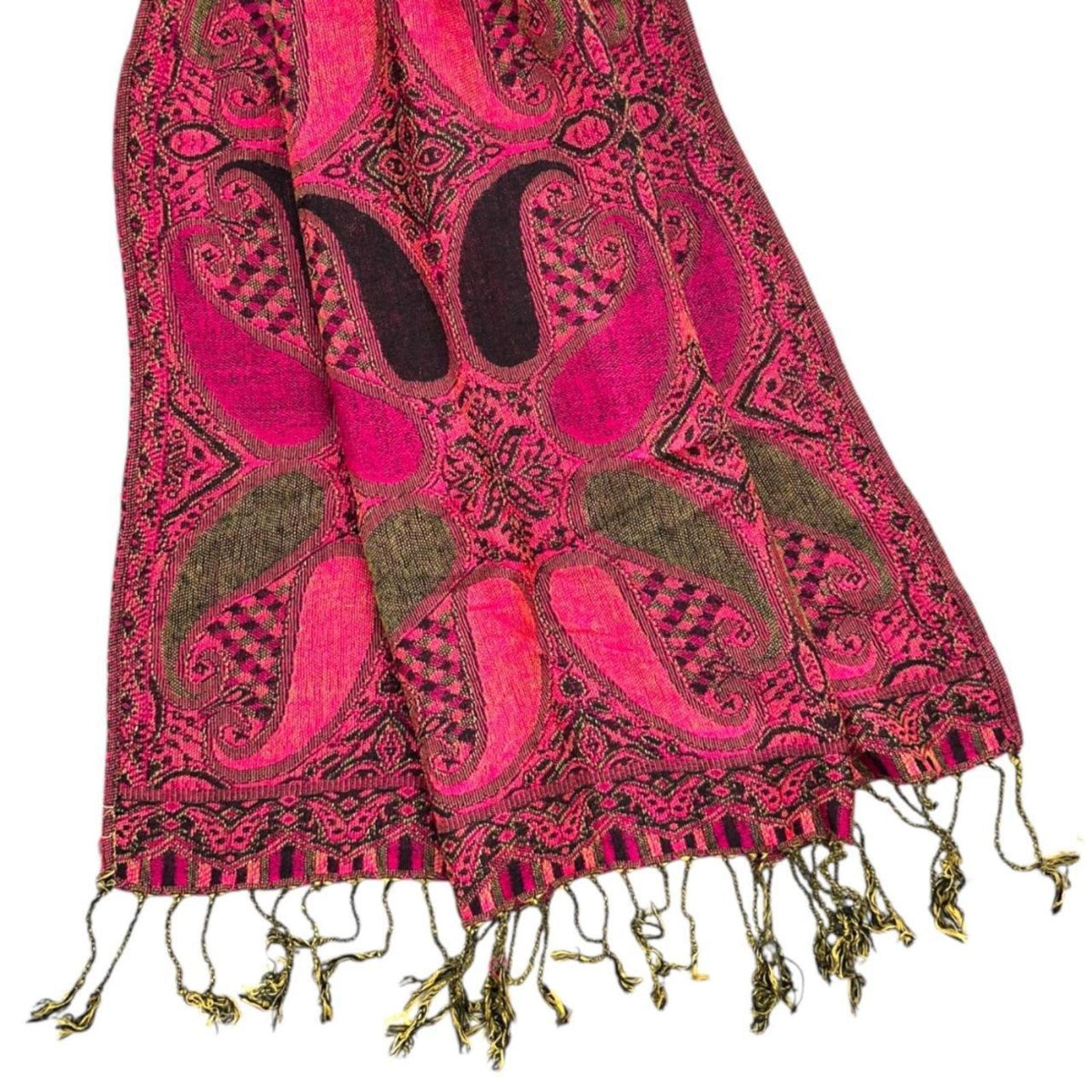 Pink & Green Pashmina Scarf