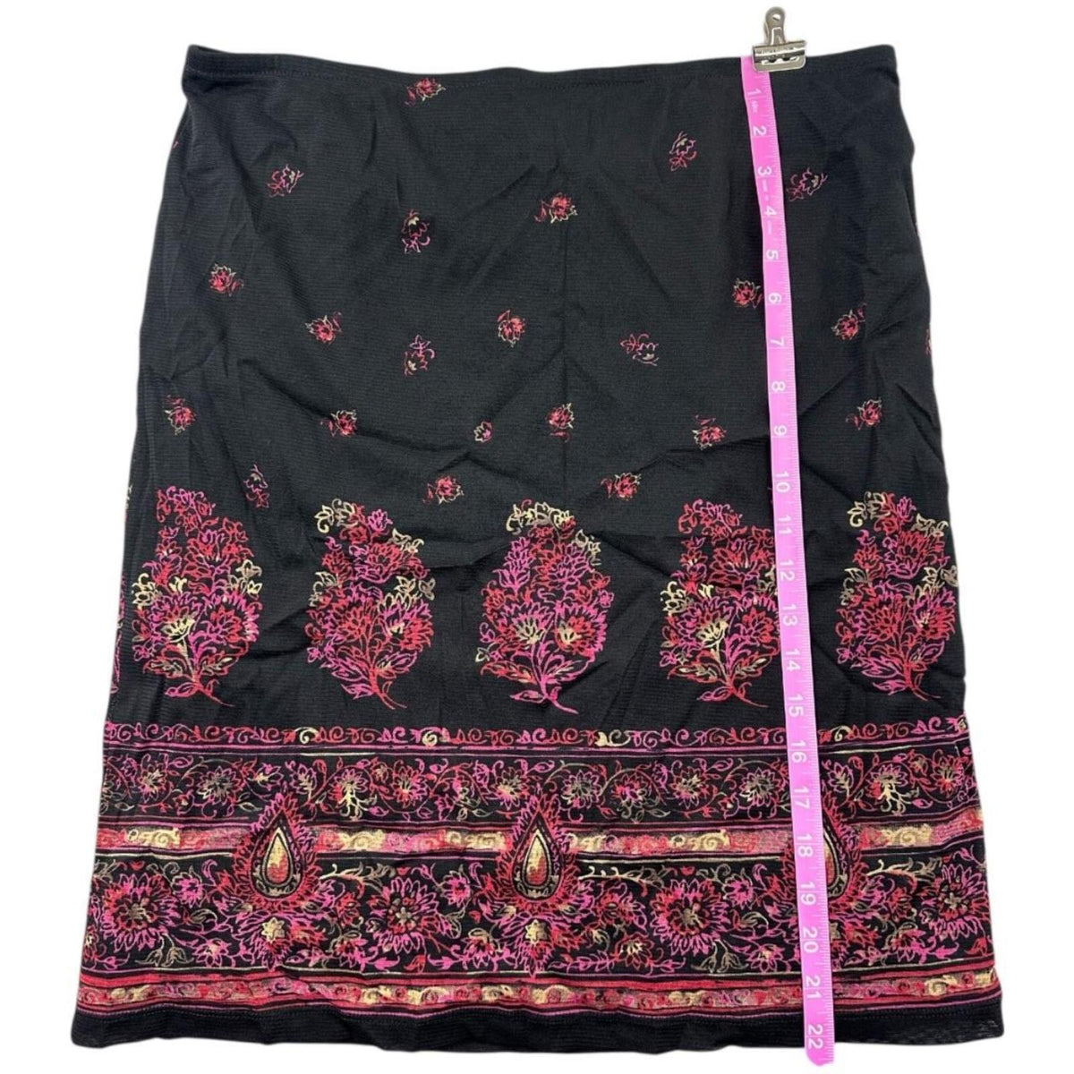 Emma James Black Floral Paisley Pencil Skirt Y2K Vintage Bohemian