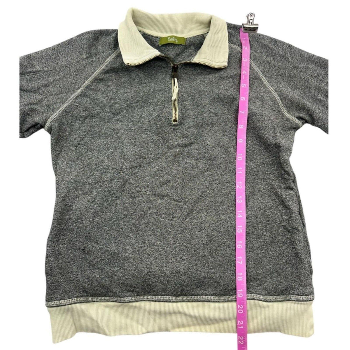 Pulp Grey Marl Quarter Zip Pullover Casual Preppy Sporty Sweater