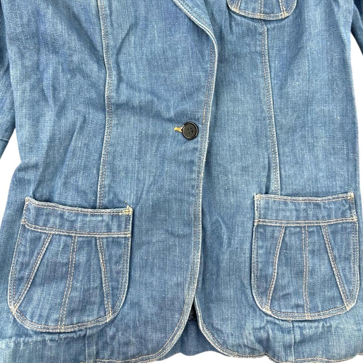 Vintage Whip-O-Will 1970s Denim Blazer Rockabilly Western Tailored Jacket