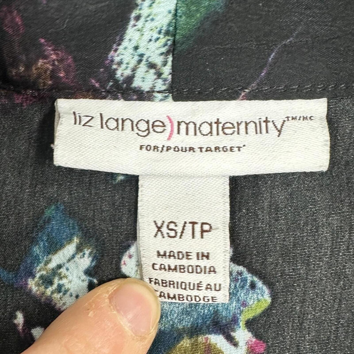 Liz Lange for Target Black Watercolor Abstract Print Tunic Blouse Maternity Boho