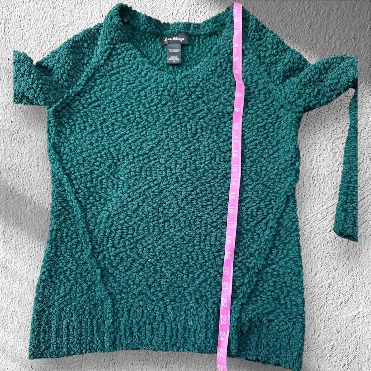 Love Always Teal Green Sweater Casual Indie Preppy Cozy Knit Pullover Relaxed