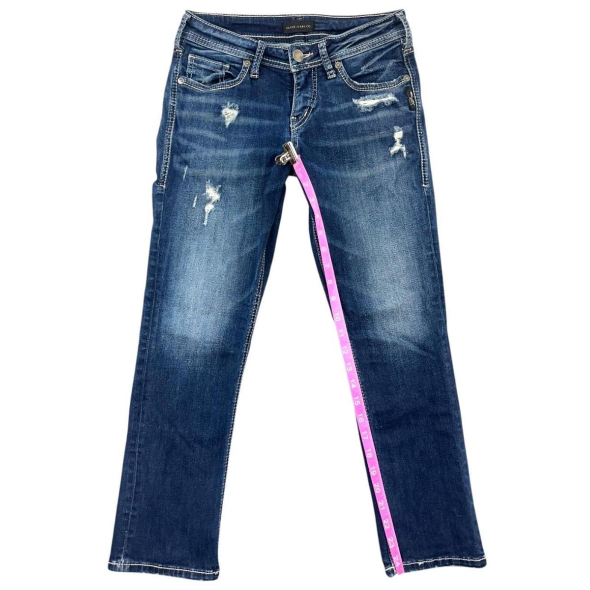 Silver Jeans Co. Avery High Rise Curvy Fit Slim Bootcut Jeans Blue Navy Y2K