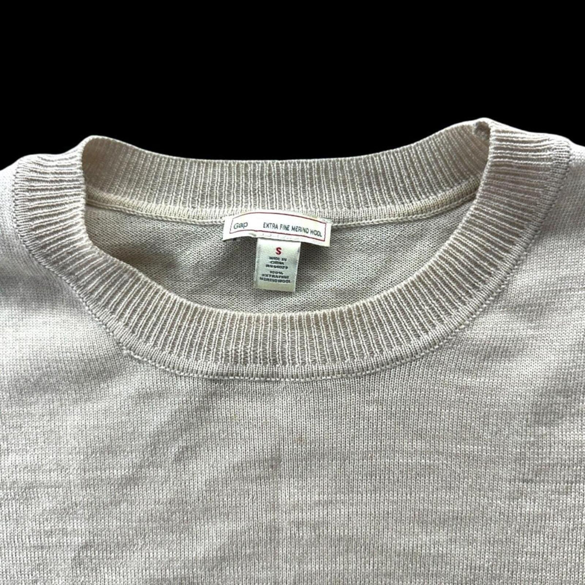 Gap Extra Fine Merino Wool Crewneck Sweater in Light Beige