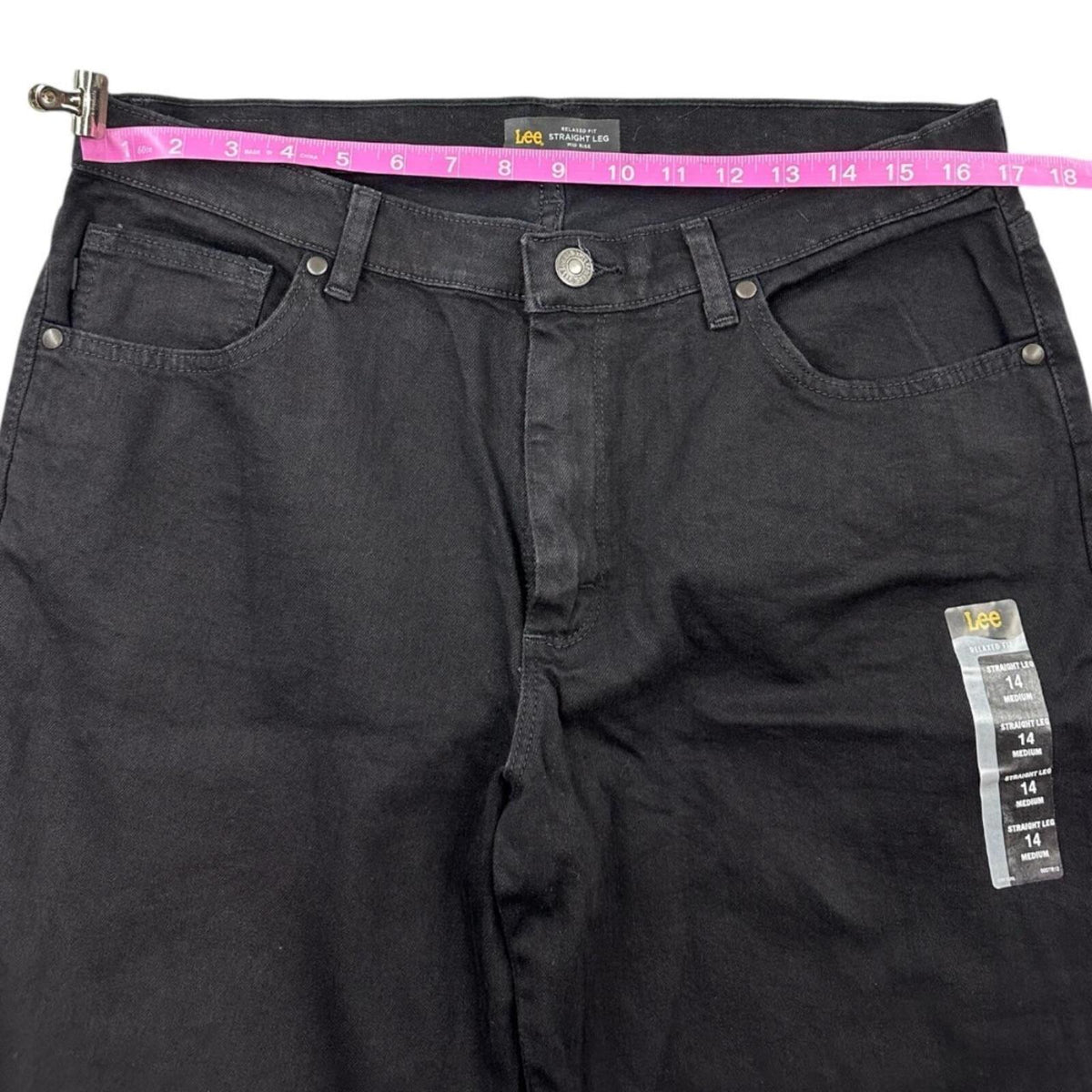 NWT Lee Relaxed Fit Straight Leg Black Jeans