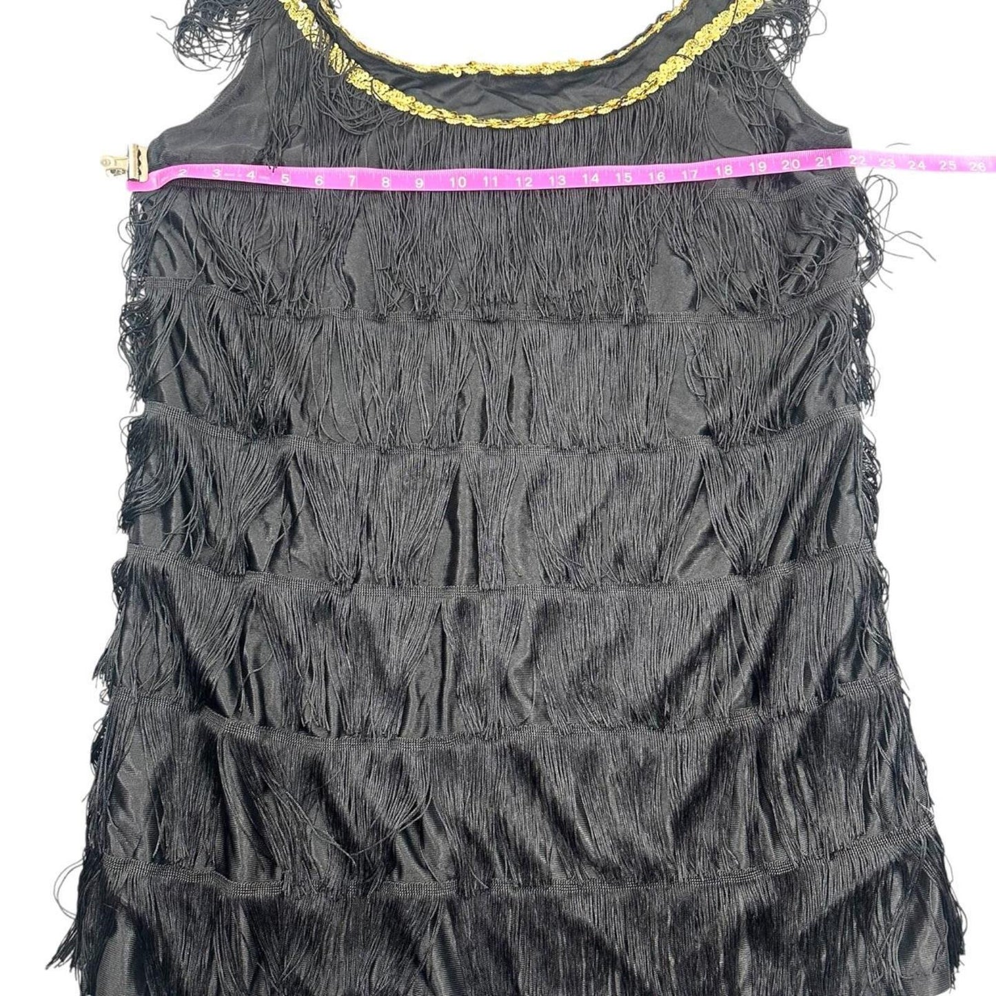 Black Fringe Flapper Dress 1920s Style Jazz Age Costume Dress