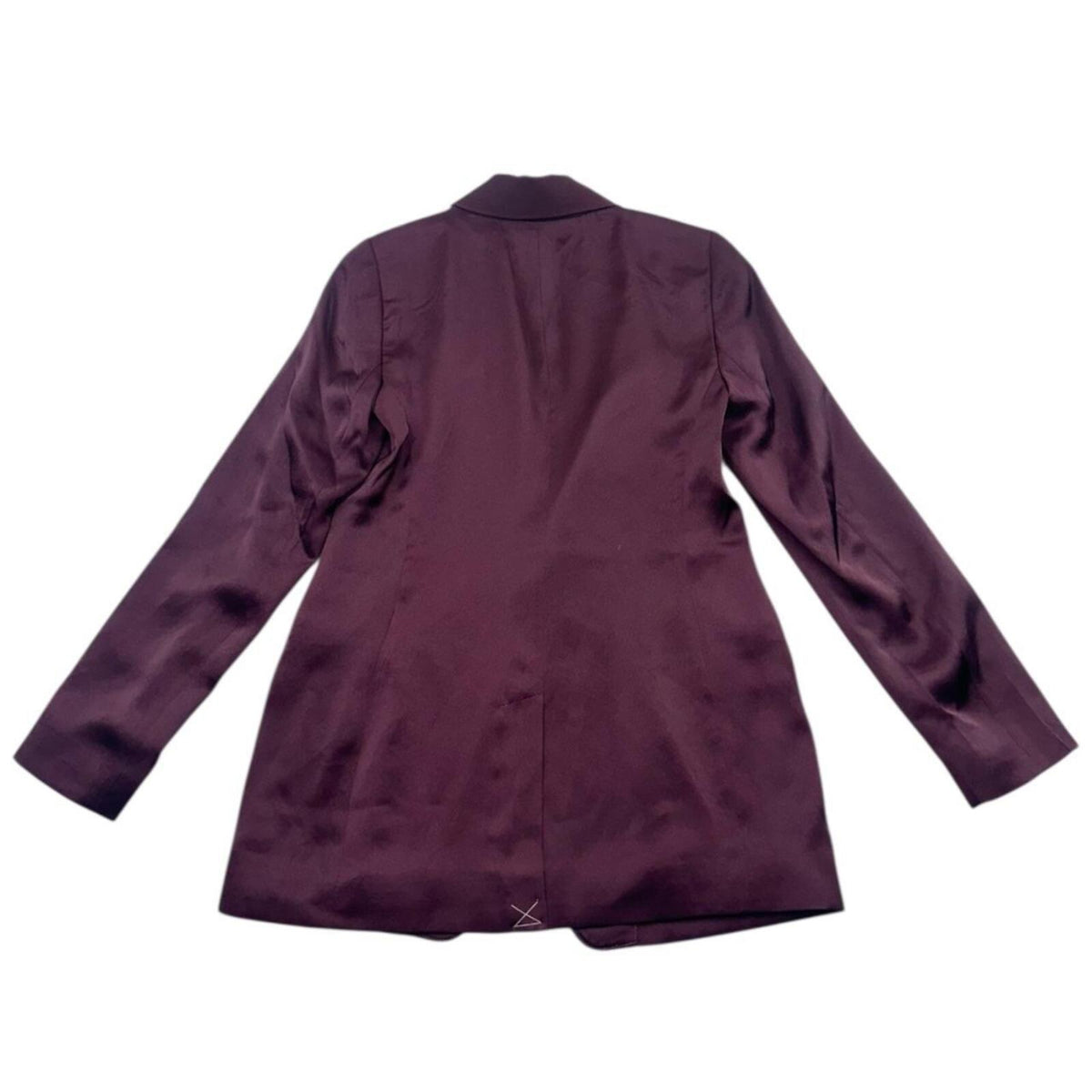 NWOT Express Satin Boyfriend Blazer in Deep Plum Burgundy Elegant Preppy Glam