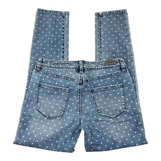 Y2K LC Lauren Conrad "The Pencil" Jeans with White Heart Print Low Rise Skinny Fit
