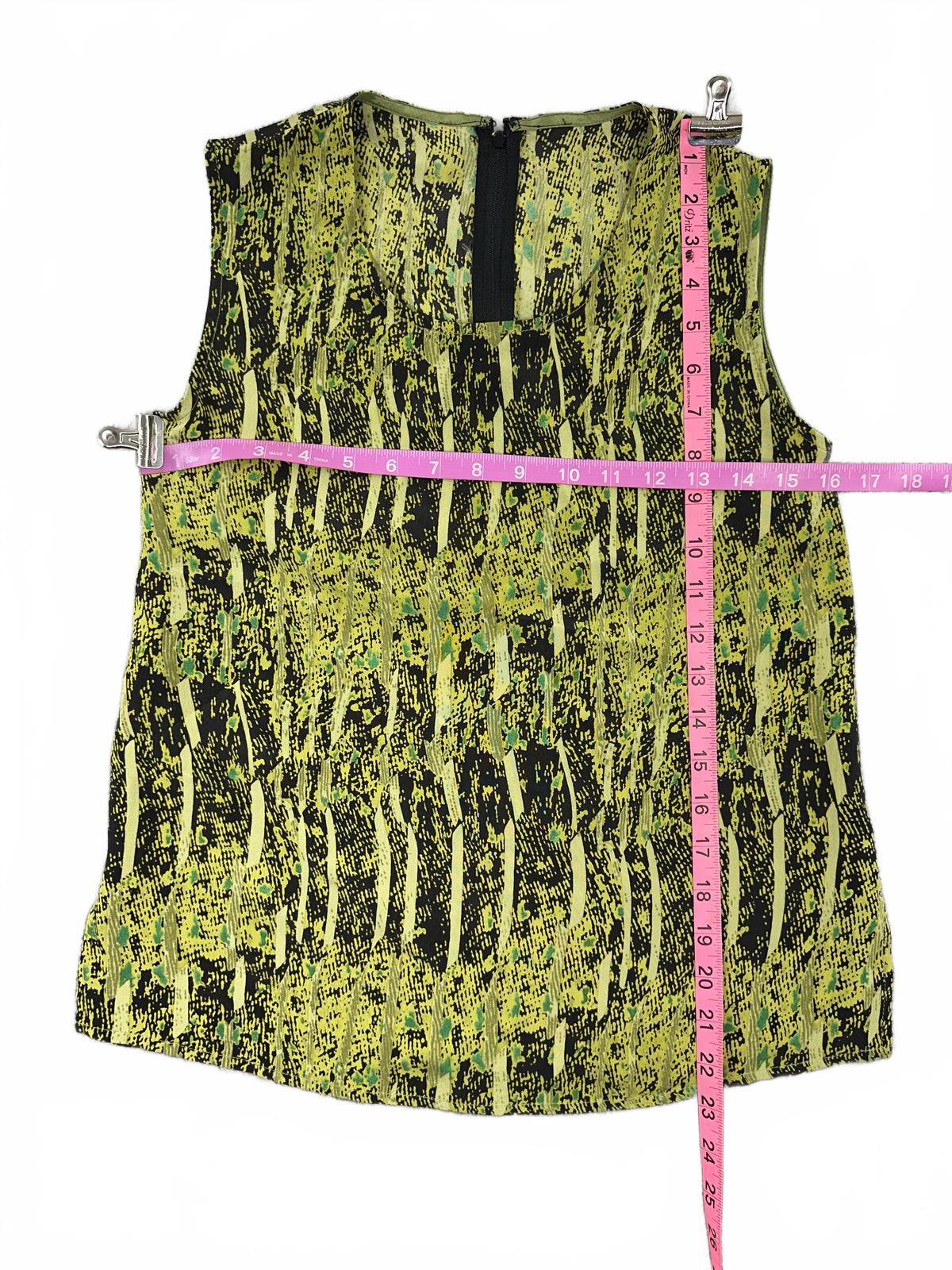 Raffinalla Neon Wasabi Green Abstract Print Sleeveless Tank Top