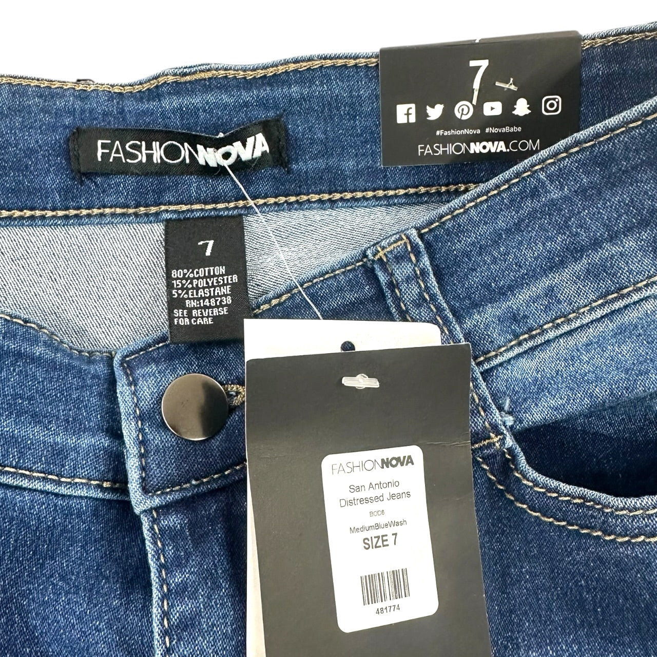 Fashion Nova Distressed Skinny Jeans NWT