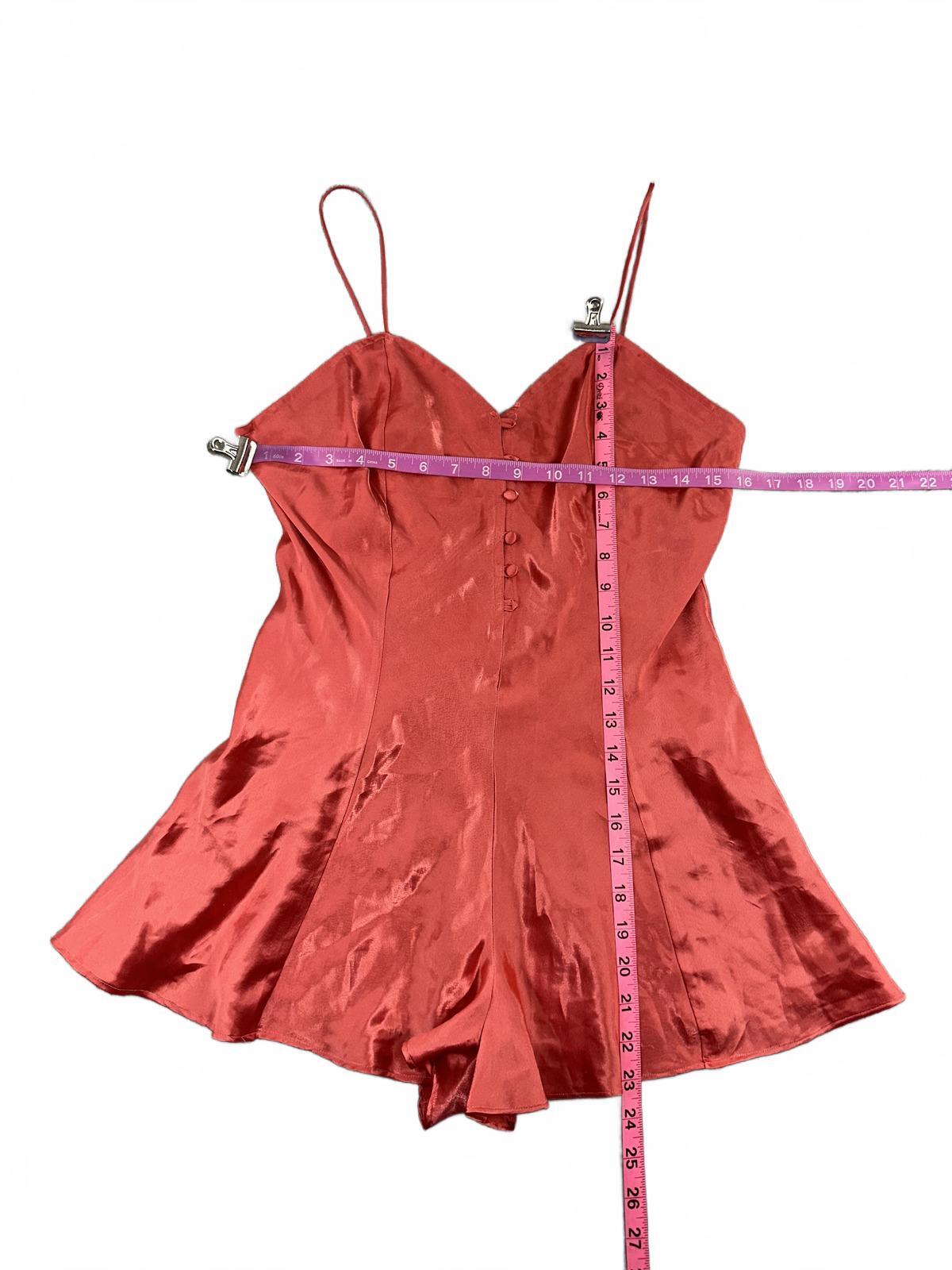Victoria's Secret Vintage Satin Romper in Rust Red Feminine Party Loungewear