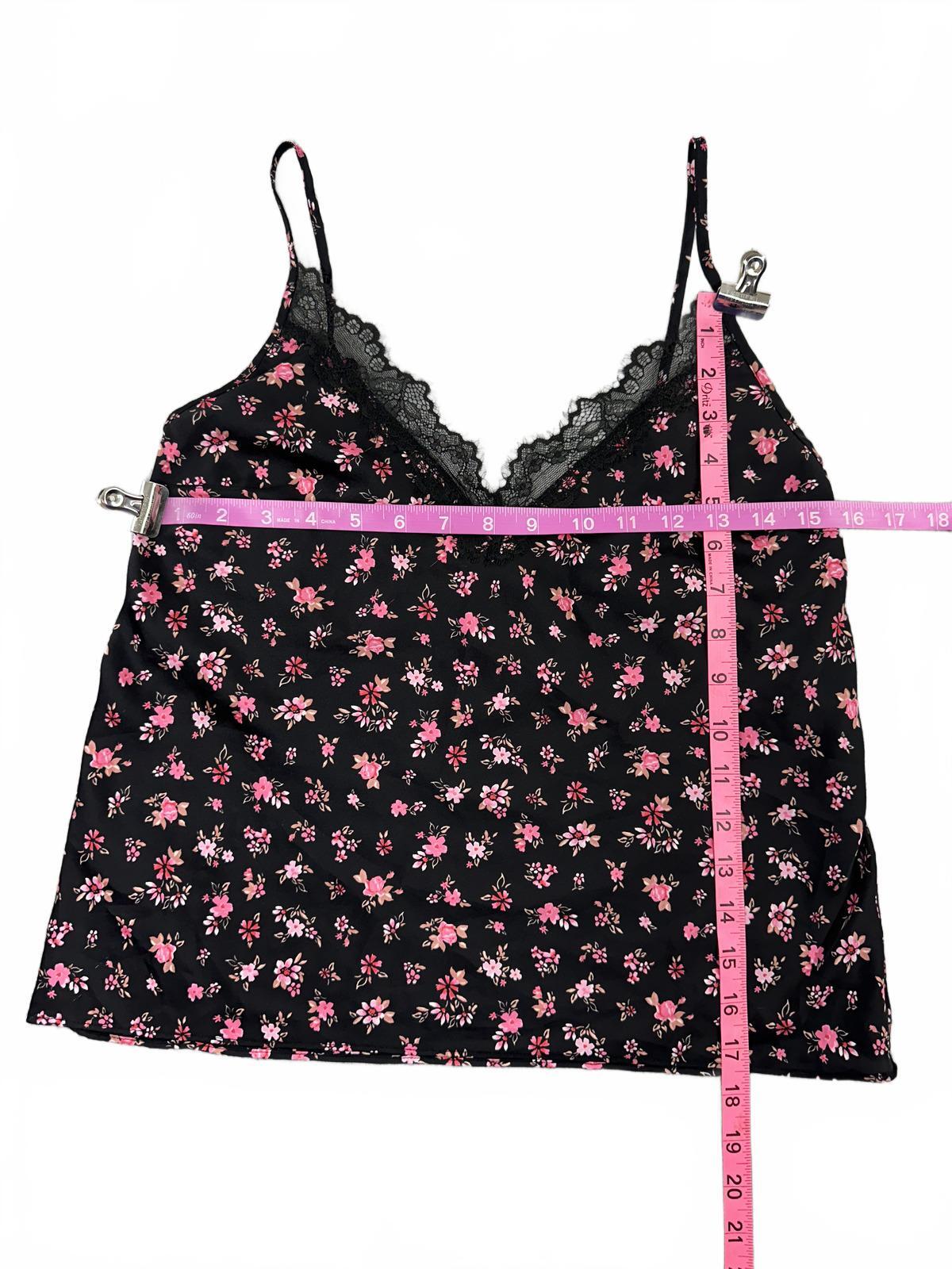 Victoria's Secret Black Floral Lace Trim Camisole Top