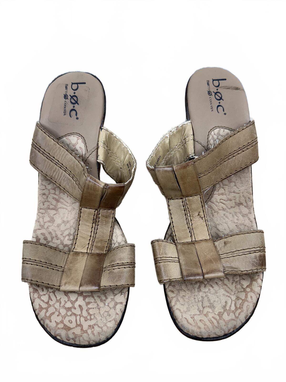 B.O.C. Born Concept Tan Wedge Sandals Casual Boho Summer Shoes
