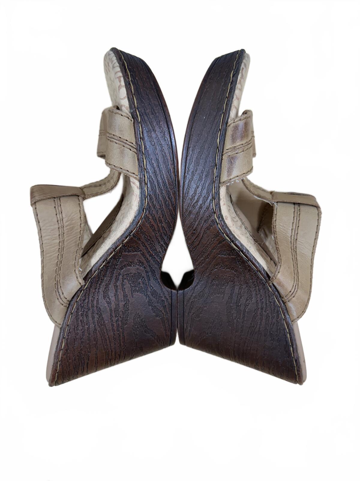 B.O.C. Born Concept Tan Wedge Sandals Casual Boho Summer Shoes