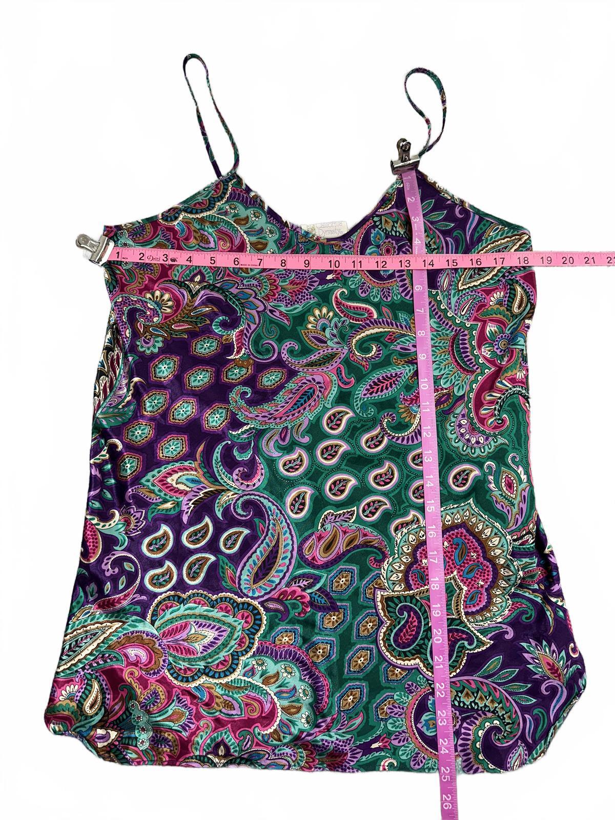 California Dynasty Vintage Paisley Slip Dress Bohemian Summer Indie