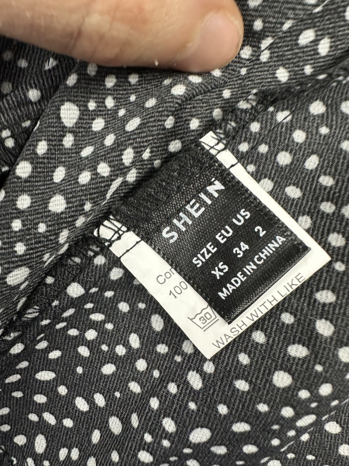 SHEIN Black Polka Dot Wrap Dress with Ruffle Detail Casual Summer Feminine