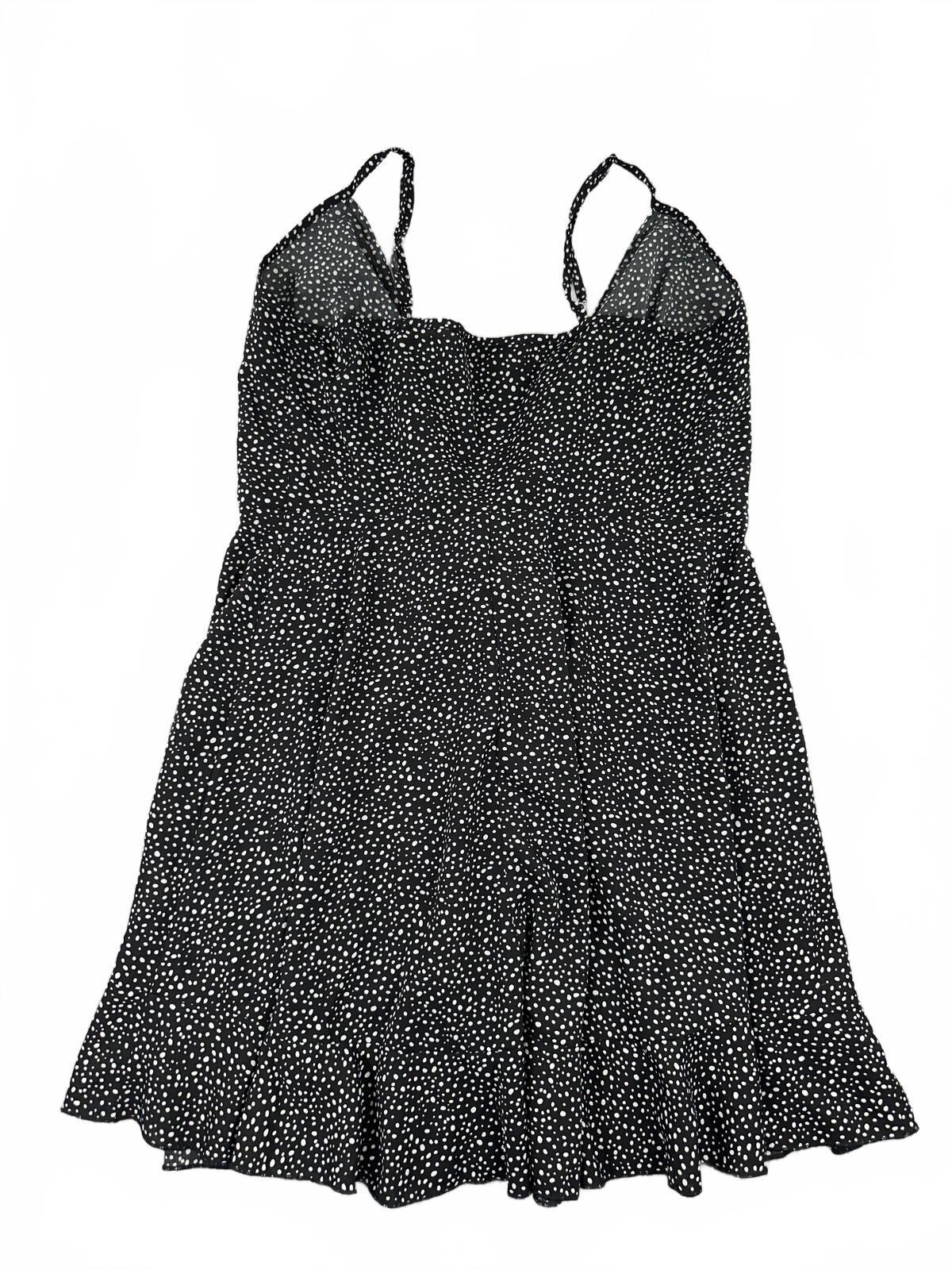 SHEIN Black Polka Dot Wrap Dress with Ruffle Detail Casual Summer Feminine