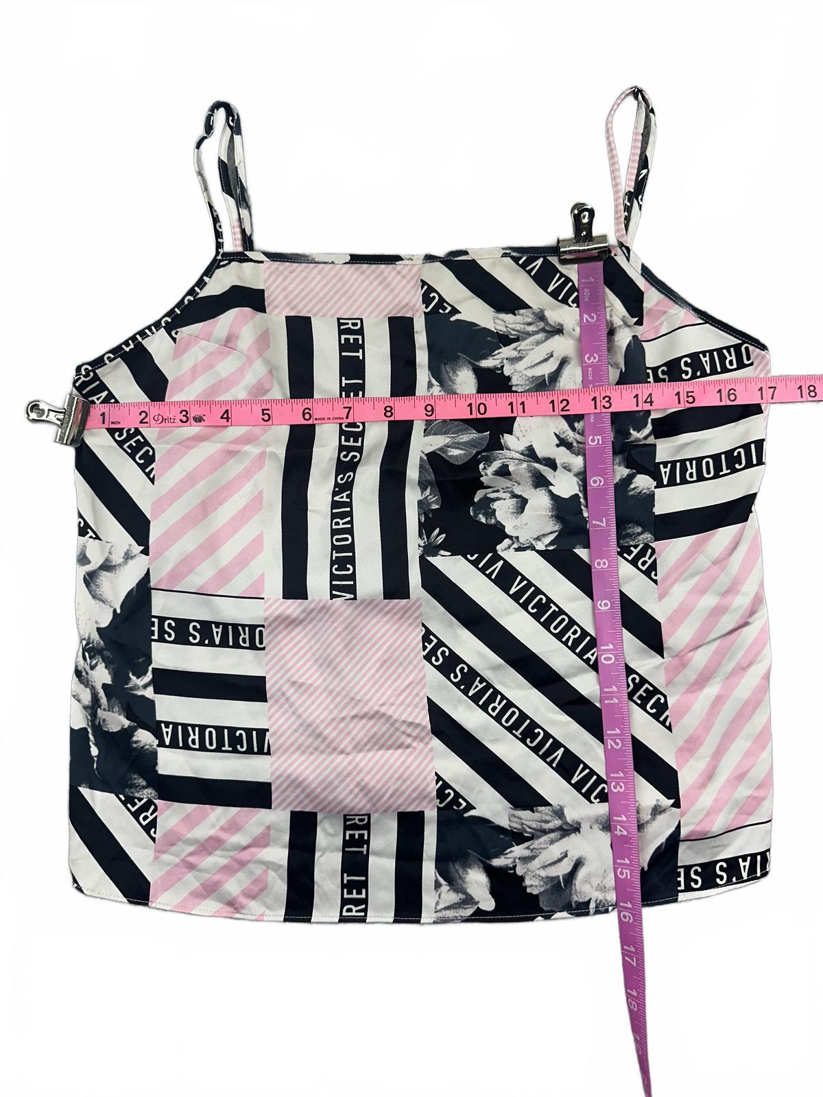 Victoria's Secret Pink and Black Floral Patchwork Cami Top