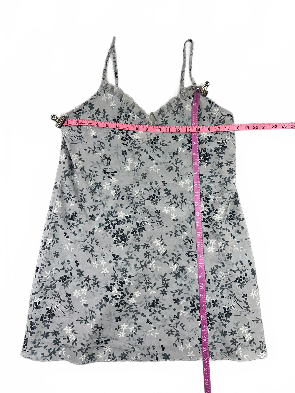Gilligan & O'Malley Vintage Inspired Floral Slip Dress in Gray Blue