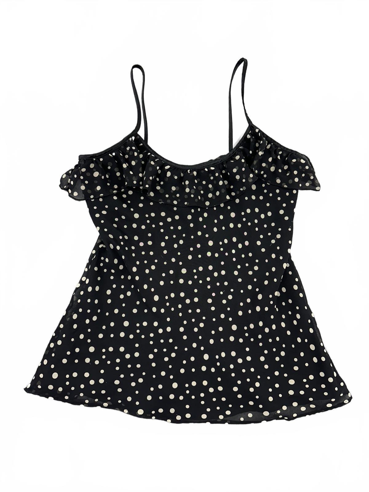 GAP Black Polka Dot Ruffle Cami Top
