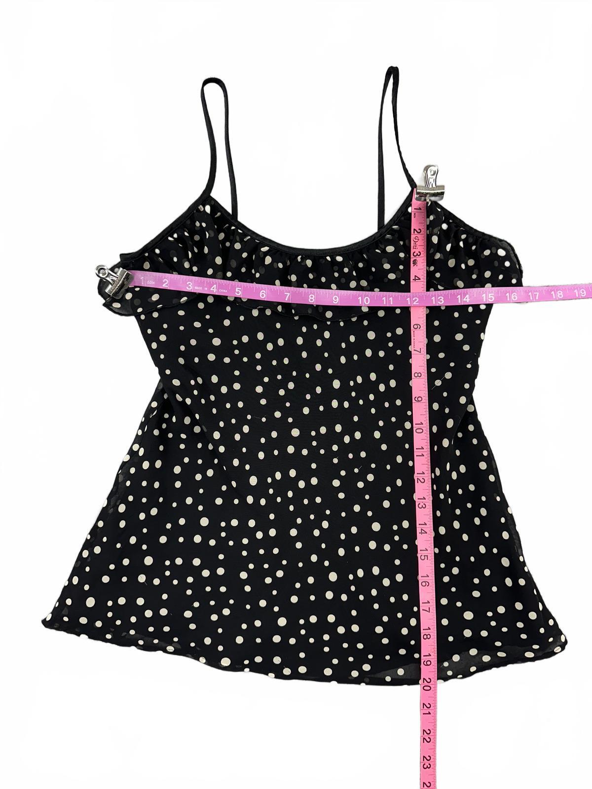 GAP Black Polka Dot Ruffle Cami Top