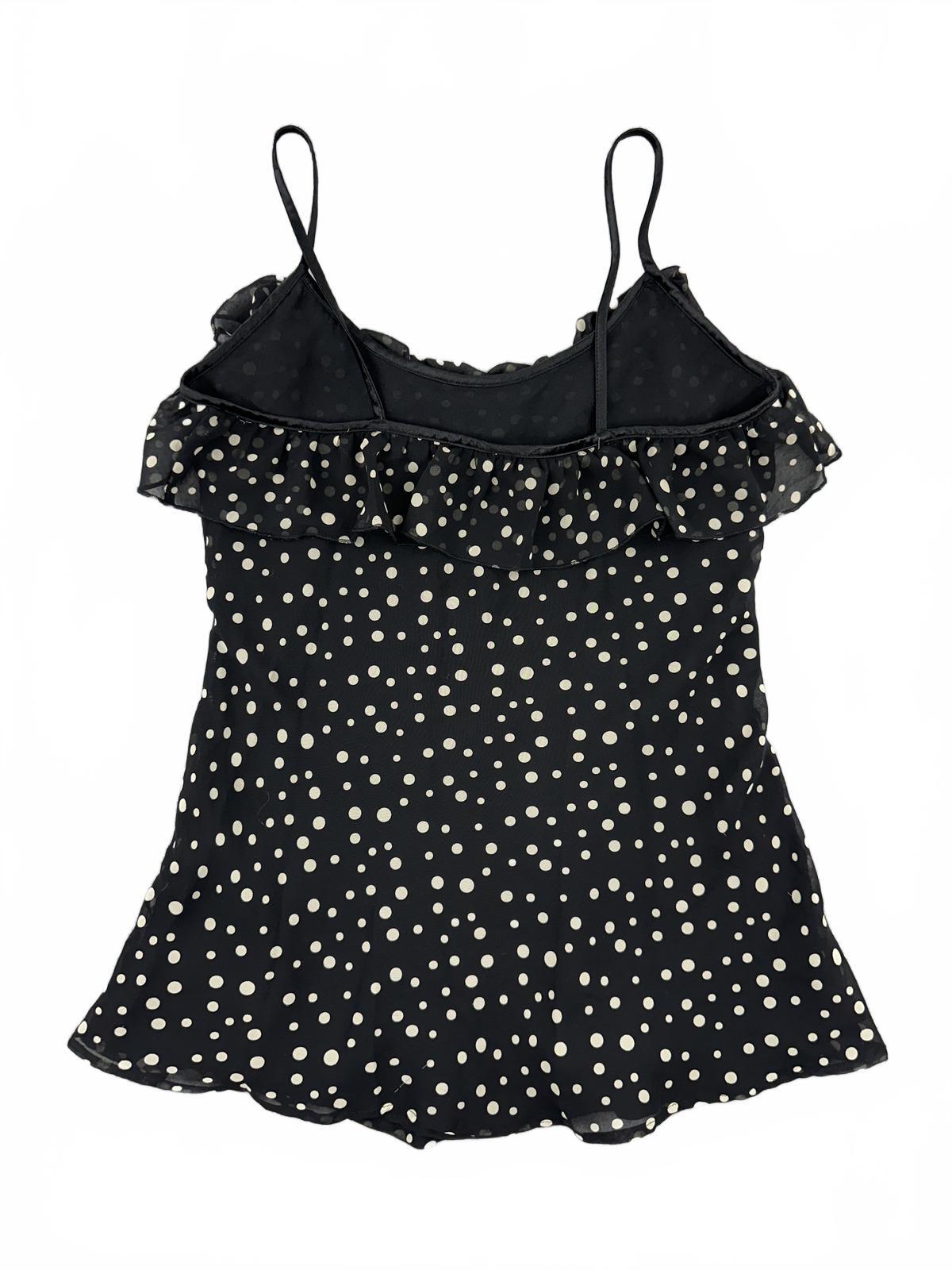 GAP Black Polka Dot Ruffle Cami Top