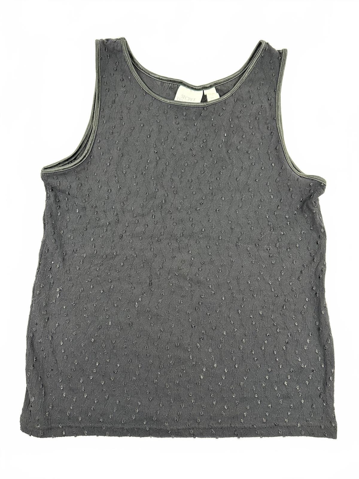 Secret Treasures Black Textured Nylon Tank Top