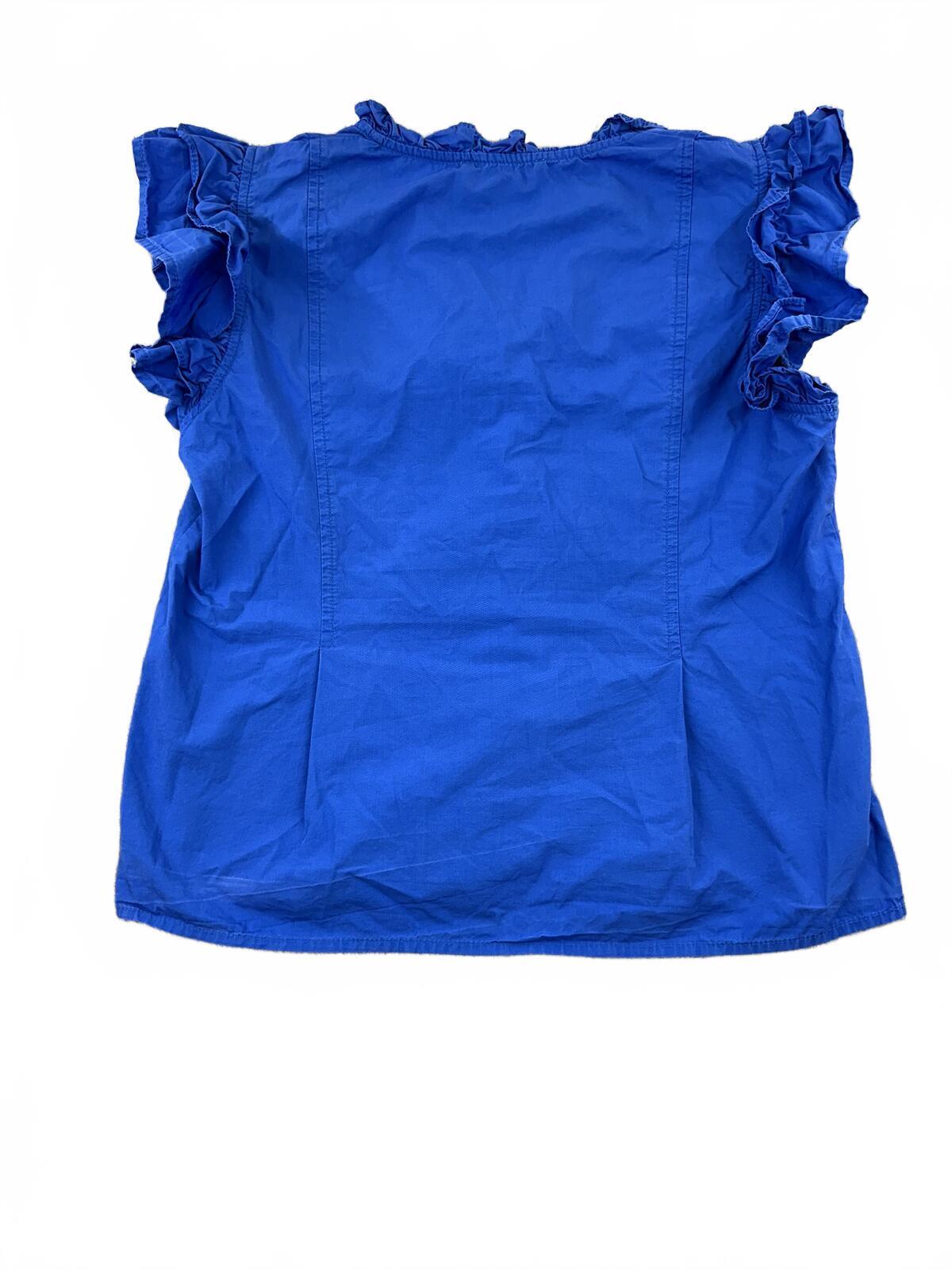 Pinch Blue Ruffle Sleeve Blouse