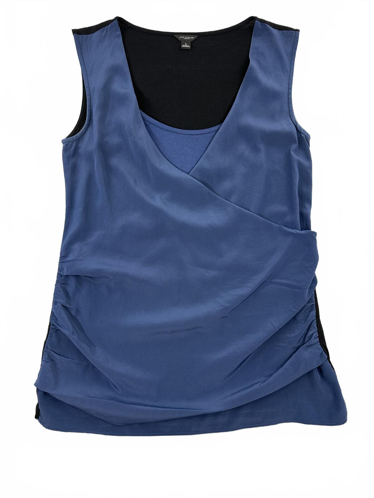 Ann Taylor Navy Blue Layered Sleeveless Top